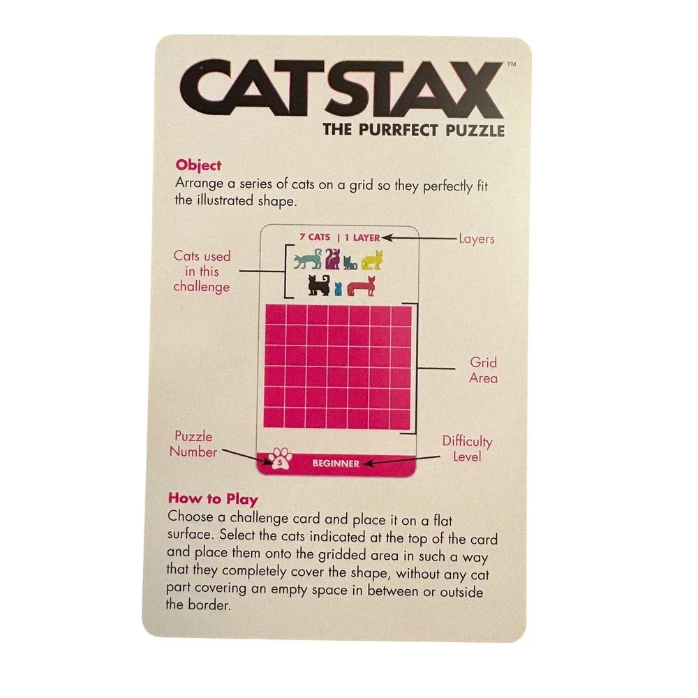 Brainwright CatStax The Purrfect‎ Puzzle Logic Game 48 Challenges 12 Cats Travel